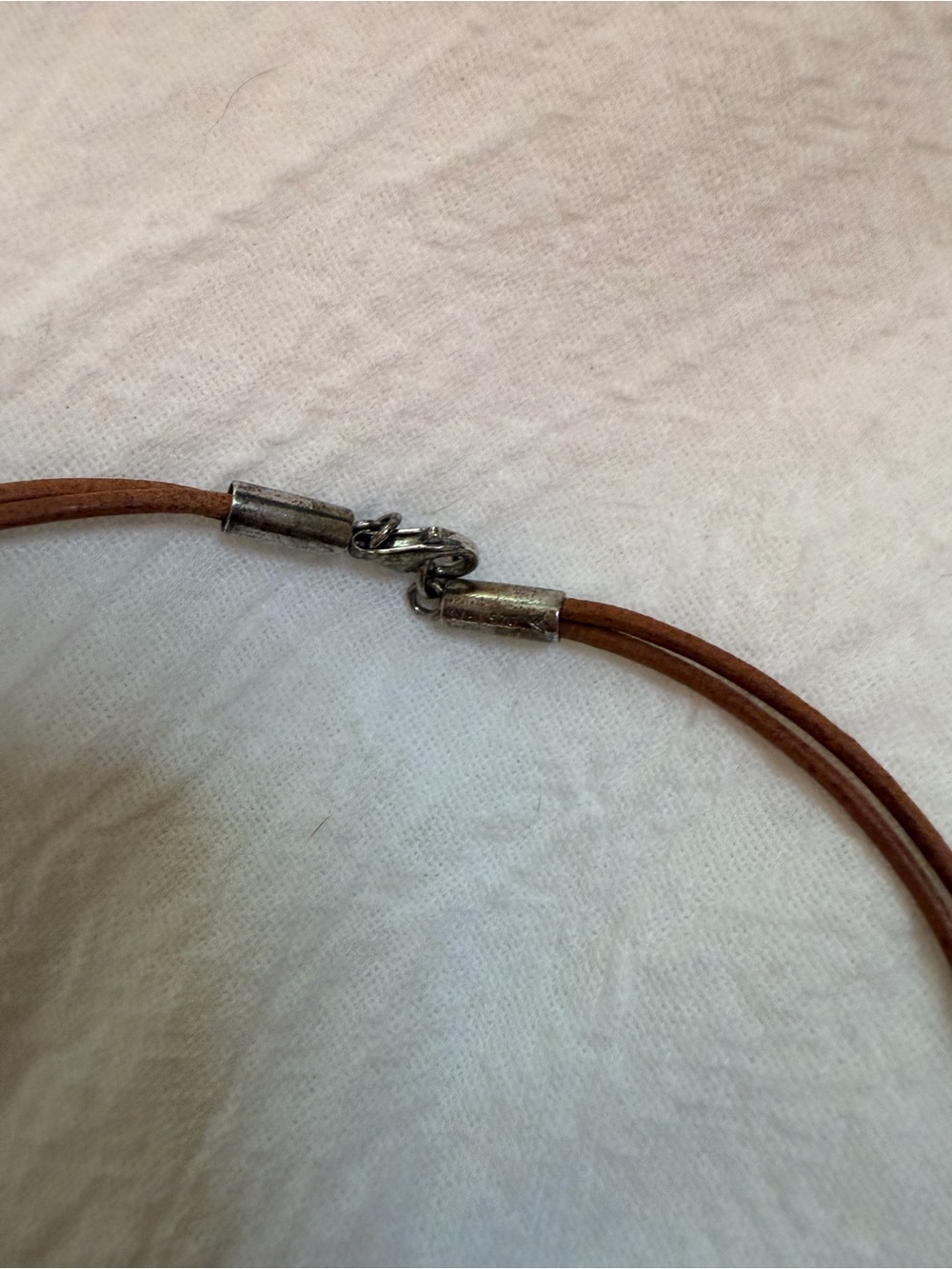 Minimal Double-Strand Brown Leather Necklace - Picture 2 of 2
